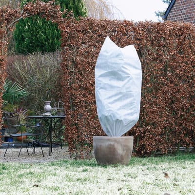 Nature - Winterhoes - H150 x Ø100cm - wit - afdekhoes - met aantrekkoord