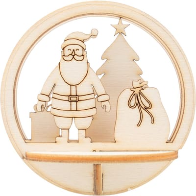 VBS Houten bouwpakket voor acryl bal - Kerstman