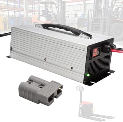 Acculader - Batterijlader - Elektrische voertuigen laden - Snellaadfunctie - 24V 50A - Zilver