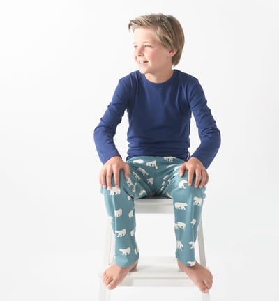 Little Label Pyjama Jongens - Maat 170-176 - Blauw, Wit - Zachte BIO Katoen