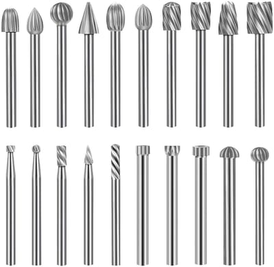 20-delige HSS Frees- en Draai Cutter Set, Houtbewerking Freesboor Set, Frees Pinnen voor Metaal en Houtbewerking