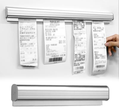 Store_9 - Klemstrip voor Bonnen - Aluminium - Zelfklevend en Duurzaam - 30 cm Lengte - Ideaal voor Bestellingen - Efficiënt en Handig