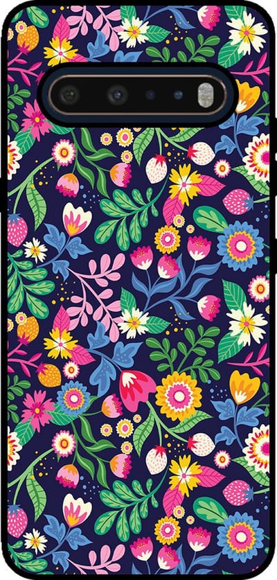 Smartphonica Telefoonhoesje Geschikt voor LG V60 met bloemen opdruk - TPU backcover case flower design geschikt voor LG V60