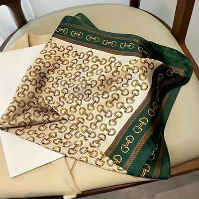 Elegante Dames Zachte Satijnen Vierkante Sjaal Modieuze Groene Ronde Sjaal Zacht Geweven Mode Accessoire Veelzijdige Nekwikkel 70x70CM brown