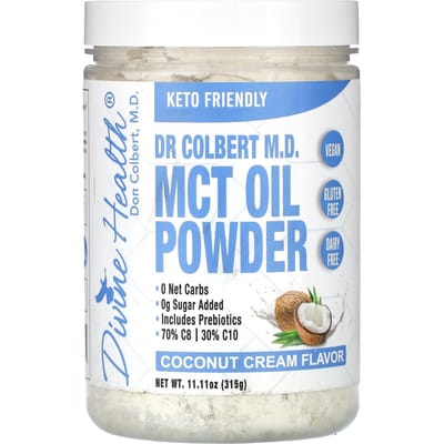 Goddelijke gezondheid, dokter. Colbert, MCT-oliepoeder, Kokoscrème, 315 g (315 gr)