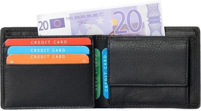 LeonDesign - Portemonnee Heren - Zacht Leer - Zwart - Compact Design