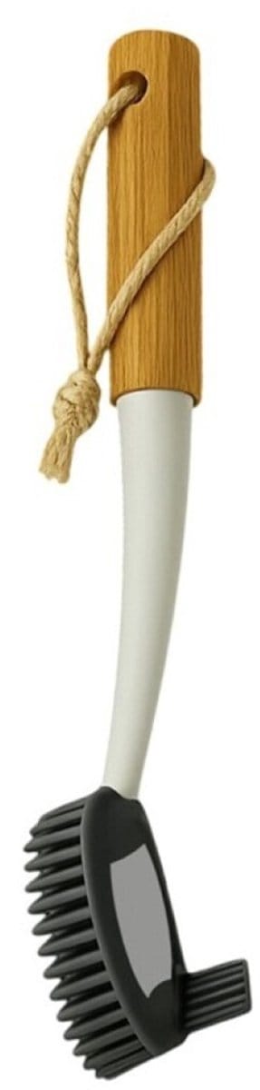 Concorde Afwasborstel met sillicone kop - 27 cm - hout/kunststof - ophang lus - Hygiënische afwas borstel