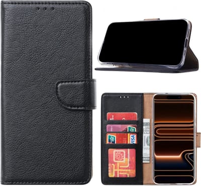 Bookcase Hoesje Geschikt voor Apple iPhone 17 - Zwart - Portemonnee Hoesje met 3 Kaartvakken & Magnetische Sluiting - ZT Accessoires