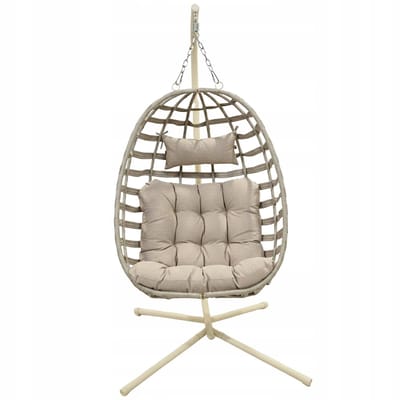 ProGarden - Hangstoel - met kruisframe - Met Kussen - Beige
