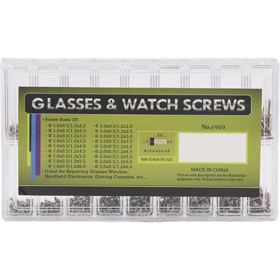 1800 pièces/boîte Acier Inoxydable Lunettes de Vue Lunettes de Soleil Lunettes Montre Mini Vis Kit de Réparation beige