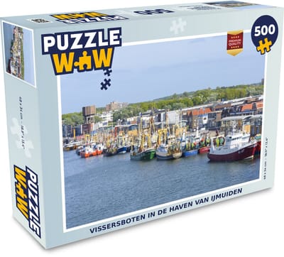 Puzzel Vissersboten in de haven van IJmuiden - Legpuzzel - Puzzel 500 stukjes