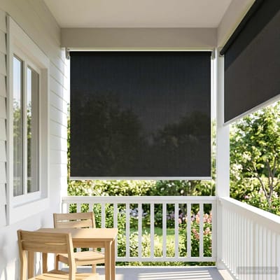 vidaXL - Buitenrolgordijn - 90% - UV-blok - Zwart - 80 - x - 140 - cm - HDPE