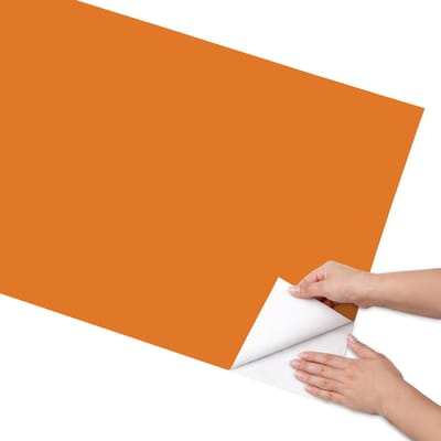 Coloray Meubel Wrap Folie - Oranje Meubelfolie - 65x130 cm - Decoratiefolie Zelfklevend Sterk oranje - Meubelfolie Zelfklevend - Minimalist Meubelfolie - Wrapfolie Keuken - Wanddecoratie - Achtergronden en patronen
