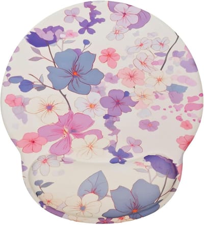 Ergonomische Muismat met Bloemenprint, Polssteun voor Comfort en Pijnverlichting, Antislip en Waterdicht, Ideaal voor Thuiswerkplek en Kantooraccessoires