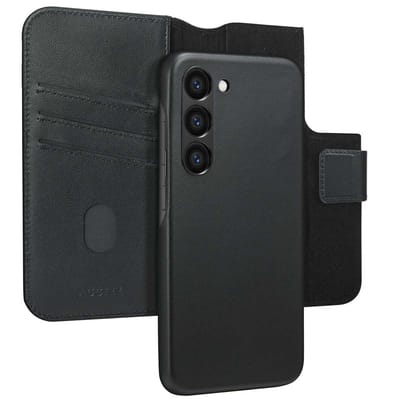 Accezz Hoesje - Geschikt voor Samsung Galaxy S23 - Leather Bookcase 2-in-1 met Magnetische Ring - Black