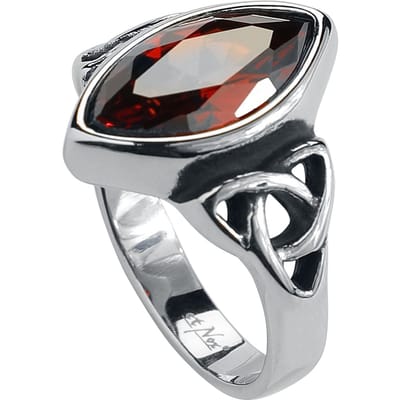 etNox hard and heavy - Gothic Ring - Celtic Red - voor Vrouwen - zilverkleurig