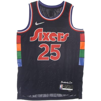 Basketbaltanktop voor heren Nba Dri-fit Swingman Jersey City Edition nr. 25 Ben Simmons Phi76b College Navy