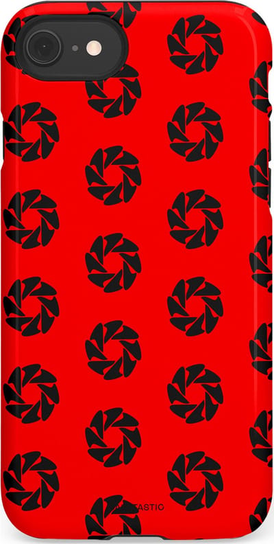 Casetastic hoesje geschikt voor Apple iPhone SE / Apple iPhone 7 / Apple iPhone 8 - Dubbellaagse bescherming - Zwarte Sterren op Rood - Fashion Case - Rood Zwart