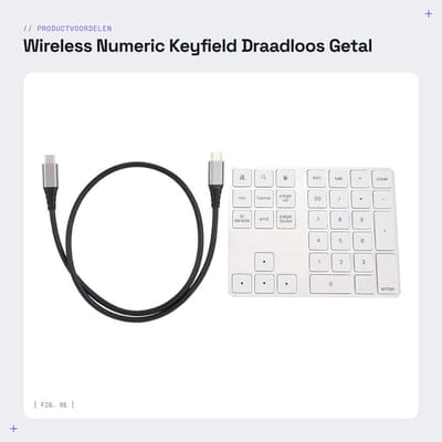 Dailygoods - Wireless Numeric Keyfield - Draadloos Getal Toetsenbord - 34 Toetsen - Zilver - USB-C - Geschikt voor Laptop - Aluminium en ABS