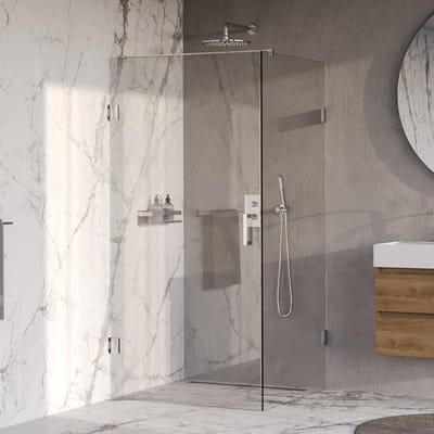 Brauer Void - Carving Douchecabine met Draaideur - Helder Glas - 100x100x200 cm - incl. Glascoating - Chroom