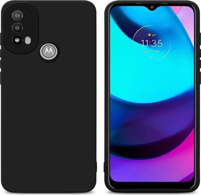 Cadorabo Hoesje geschikt voor Motorola MOTO E20 in FLUID ZWART - Beschermhoes gemaakt van flexibel TPU silicone Cover Fluid Case
