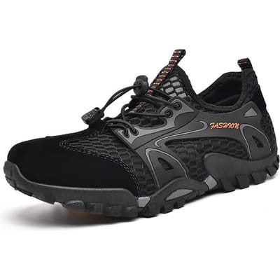 Herenschoenen voor de zomer Nieuwe Mesh Waadschoenen Ademende Casual Wandelschoenen Outdoor Sneldrogende Schoenen voor Creek Tracing 44 black