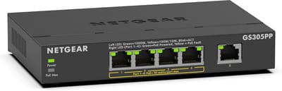 Gigabit Ethernet Switch - Netwerk Switch PoE Switch - Netwerk Uitbreiden - 4 PoE+ Poorten - 5 Poorten - Zwart
