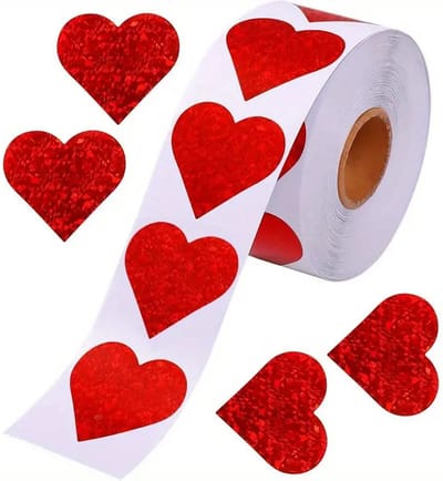 DW4Trading Stickerrol Gekleurde Hartjes - Sluitstickers - Ø 2,6 cm - 500 Stuks