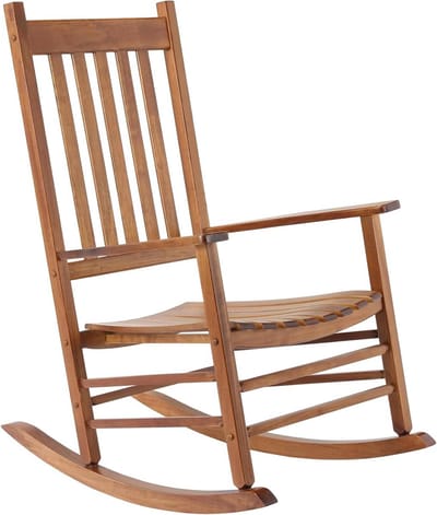 Schommelstoel - Wipstoel - Voor Slaapkamer, Woonkamer, Tuin & Balkon - Grote Stoel voor Volwassenen - Houtlook
