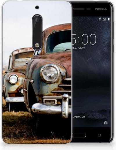 Nokia 5 Siliconen Hoesje met foto Vintage Auto