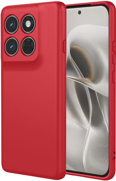 MobyDefend Hoesje - Geschikt voor Motorola Edge 70 Pro - Matte Siliconen Backcover - Framboosrood
