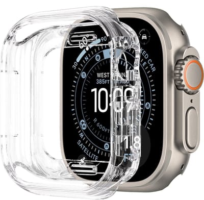 Hoesje - Geschikt voor Apple Watch Ultra 3 (49 mm) - Sterk & Shockproof - Siliconen Case Cover - Smartwatch Full Bumper Hoes - Transparant