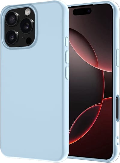 Hoesje - Geschikt voor Apple iPhone 16 Pro - Sterk & Shockproof - Hoes Cover - Siliconen Case - Lichtblauw