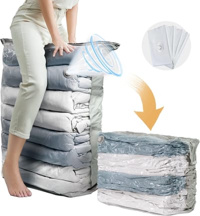 Famanu - Kubus vacuüm opbergtassen extra groot 4 stuks maat 80*100*38cm extra grote organizer vacuümzakken en opbergtas