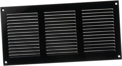 Ventilatierooster 300x150mm met Insectenhor - Metalen Toevoer- en Afvoerrooster - Zwart