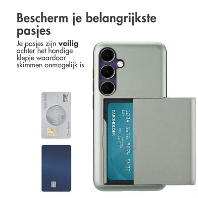 imoshion Hoesje met Pasjeshouder - Geschikt voor Samsung Galaxy S24 FE - Donkergroen
