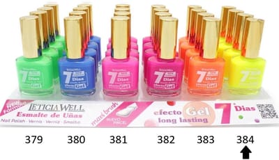 Leticia Well - Nagellak - Fris / Fluor / Neon Geel - 1 flesje met 13 ml inhoud - Nummer 384