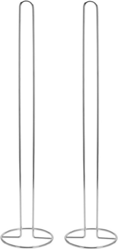 Toiletrollen houder - 2x stuks - 15 x 60 cm - chroom - wc-rol houder - toiletrolhouder - wc rollen - toiletpapier