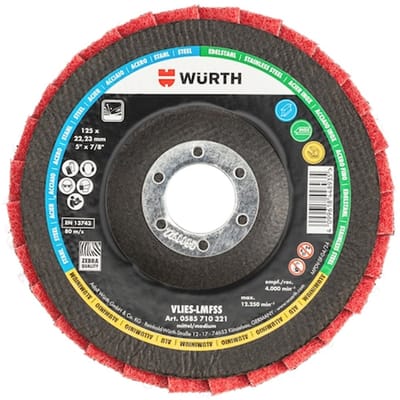 Wurth - Vlies lamellenschuurschijf RED PERFECT 3D - RED PERFECT® 3D non-woven lamellenschuurschijf Voor direct gebruik op haakse slijpers - x 10 st