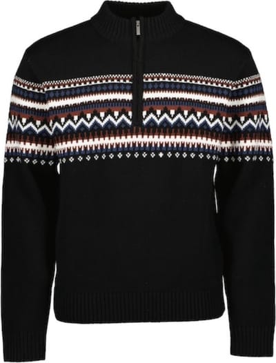 Blue seven heren - Trui 376461 zwart print korte rits maat XXL