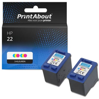 PrintAbout huismerk Inktcartridge 22 (C9352AE) 3-kleuren Multipack Geschikt voor HP