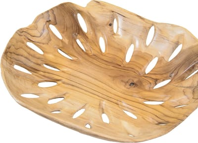 Houten schaal - uniek design - unieke vorm - teakhout - handgemaakt in Indonesië