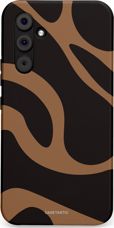 Casetastic Hoesje Geschikt voor Samsung A54 (5G) - Stijlvolle Beschermende Duo-layer Case - Chocolade Golven