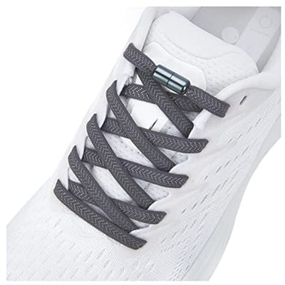 Elastische schoenveters voor schoenen - No-tie systeem, geschikt voor volwassenen en kinderen, donkergrijs, X-Large