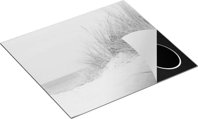 Chefcare Inductie Beschermer Duinplanten met Zand en Zee - Duinen - Zwart Wit - 60x50 cm - Afdekplaat Inductie - Kookplaat Beschermer - Inductie Mat
