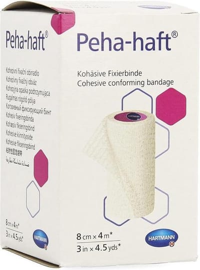 Peha-haft color latexvrije fixatiezwachtel. blauw  8 cm x 4 meter