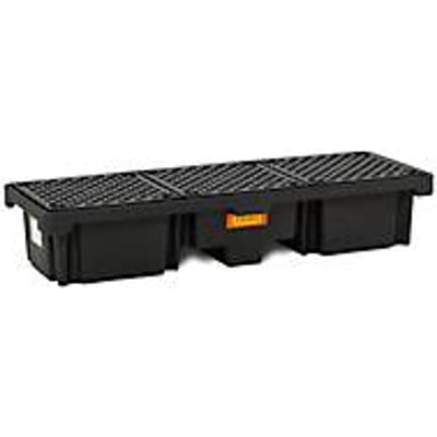 PE opvangbak CEMO 220/3, met 3 PE roosters, B 1860 x D 660 x H 330 mm, 215 l, voor 3 x 200 l vaten, tot 900 kg