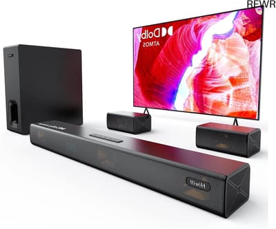 RFWR® 5.1ch Dolby Atmos Surround Soundbar met Draadloze Subwoofer en Achterluidsprekers voor Thuisbioscoop