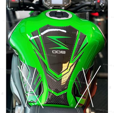 Tankpad Motorfiets - Harssticker Set - Motor Beschermen - Geharste Stickers - 32 x 26 x 1 cm - Zwart