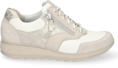 Durea - 6279 H - Lage sneakersDames sneakers - Kleur: Wit/beige - Maat: 37